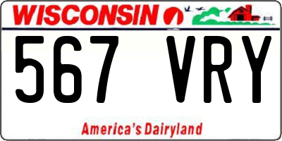 WI license plate 567VRY
