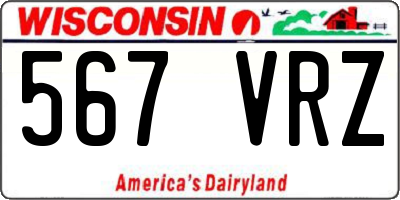 WI license plate 567VRZ