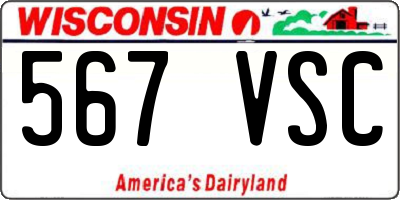 WI license plate 567VSC