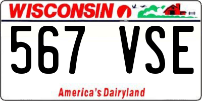 WI license plate 567VSE