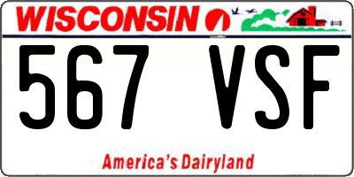 WI license plate 567VSF