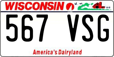 WI license plate 567VSG