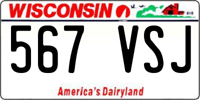 WI license plate 567VSJ