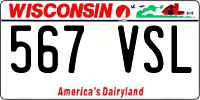 WI license plate 567VSL