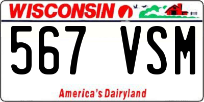 WI license plate 567VSM