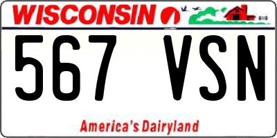 WI license plate 567VSN