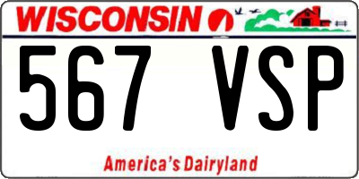 WI license plate 567VSP