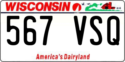 WI license plate 567VSQ