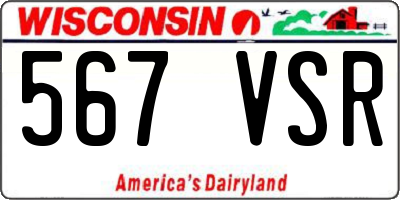 WI license plate 567VSR