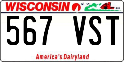 WI license plate 567VST