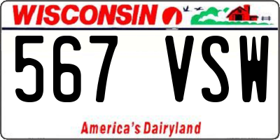 WI license plate 567VSW