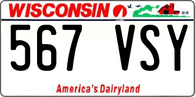 WI license plate 567VSY