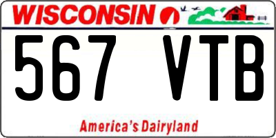 WI license plate 567VTB