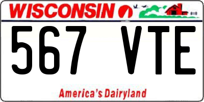 WI license plate 567VTE