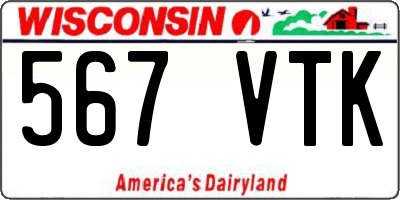 WI license plate 567VTK