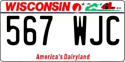 WI license plate 567WJC