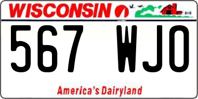 WI license plate 567WJO