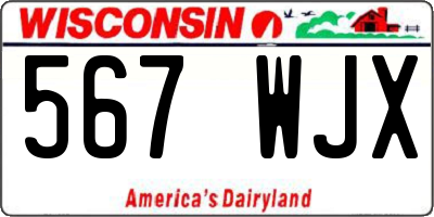 WI license plate 567WJX