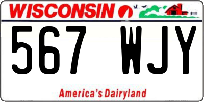 WI license plate 567WJY