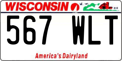 WI license plate 567WLT