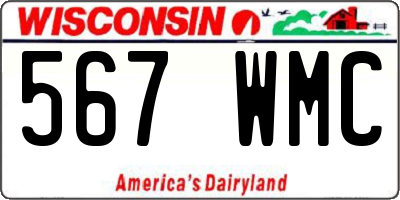 WI license plate 567WMC