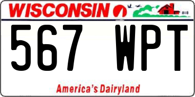 WI license plate 567WPT