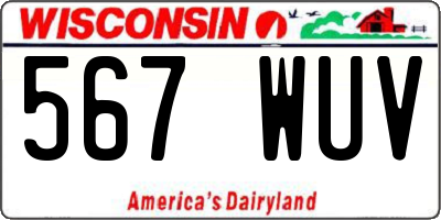 WI license plate 567WUV