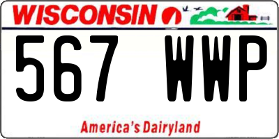 WI license plate 567WWP