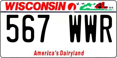 WI license plate 567WWR