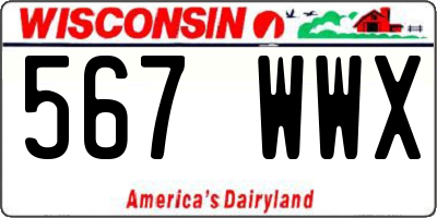 WI license plate 567WWX