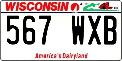 WI license plate 567WXB
