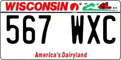 WI license plate 567WXC