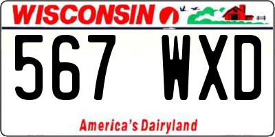 WI license plate 567WXD