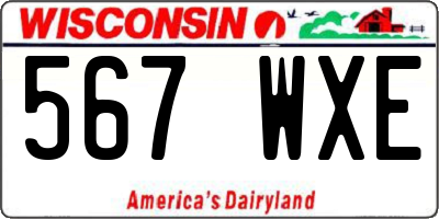 WI license plate 567WXE