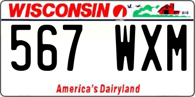 WI license plate 567WXM