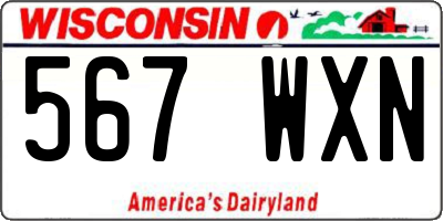 WI license plate 567WXN