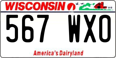 WI license plate 567WXO