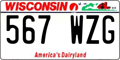 WI license plate 567WZG