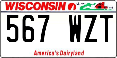 WI license plate 567WZT