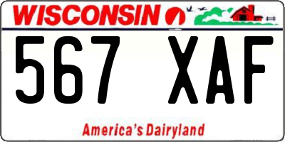 WI license plate 567XAF