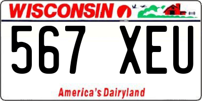 WI license plate 567XEU