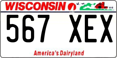 WI license plate 567XEX