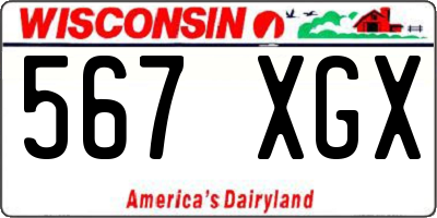 WI license plate 567XGX