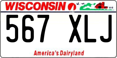 WI license plate 567XLJ