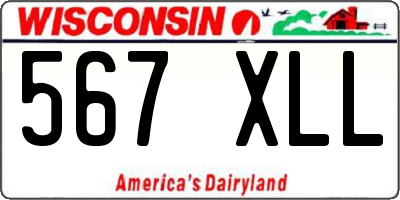 WI license plate 567XLL