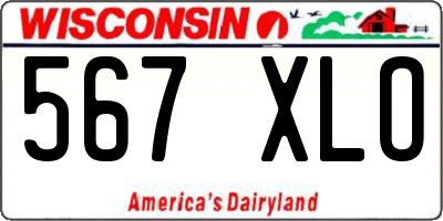 WI license plate 567XLO