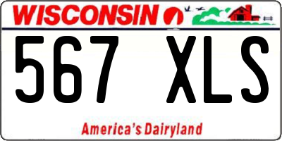 WI license plate 567XLS