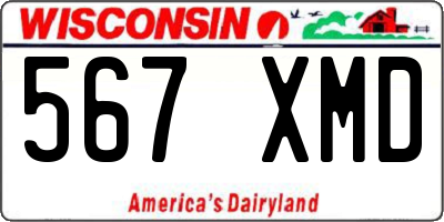 WI license plate 567XMD