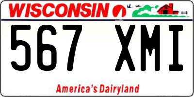 WI license plate 567XMI