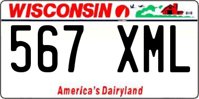 WI license plate 567XML